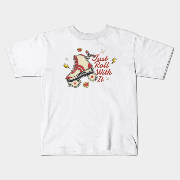 Just Roll With It - retro 80s Kids T-Shirt by SUMAMARU